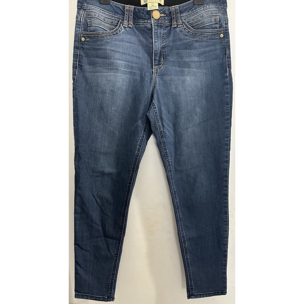 Democracy Women's Denim Jeans “Ab Technology” Stretch Skinny Slim Button Zip 12